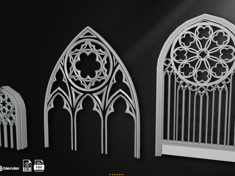 60 Gothic Window 3D Model