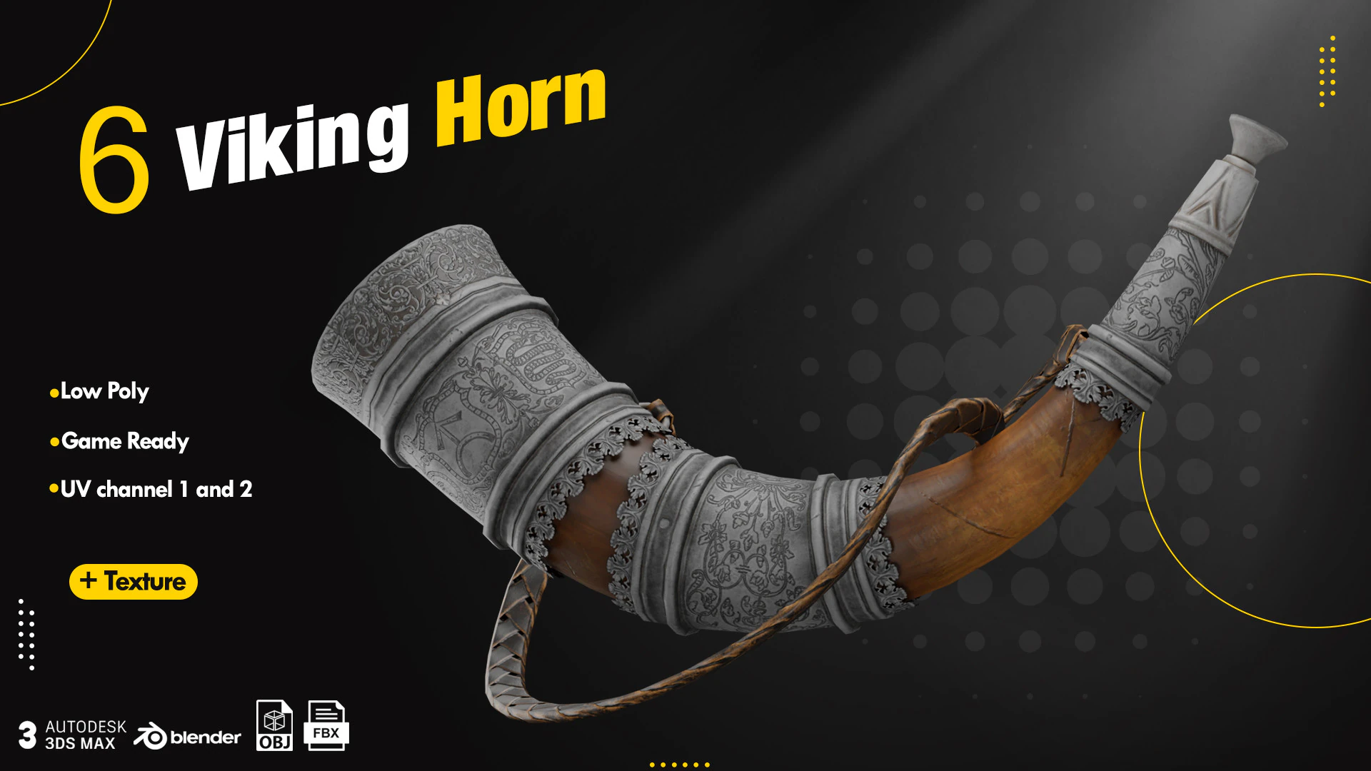 FREE 6 Viking Horn and Tutorial Free 3D Model .c4d .max .obj .3ds .fbx .stl .blend 