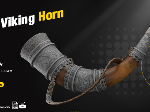 FREE 6 Viking Horn and Tutorial Free 3D Model