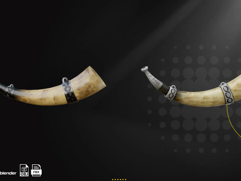 FREE 6 Viking Horn and Tutorial Free 3D Model