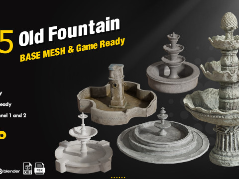 15 Old Fountain 3D Model