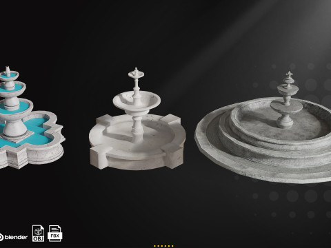 15 Old Fountain 3D Model