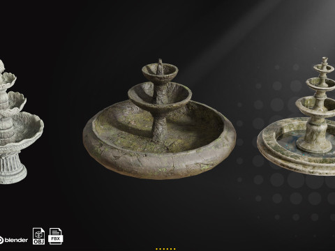 15 Old Fountain 3D Model