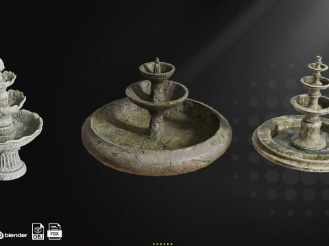 15 Old Fountain 3D Model