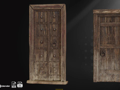 30 Old Door and Window 3D Model