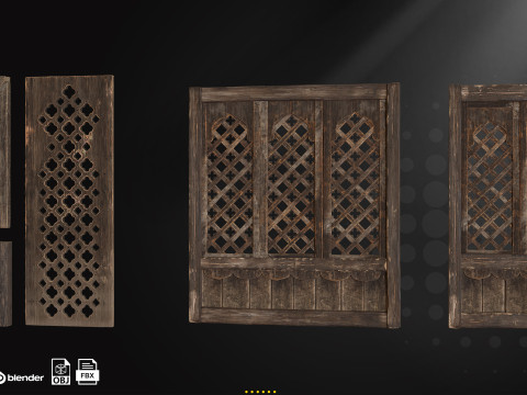 30 Old Door and Window 3D मॉडल