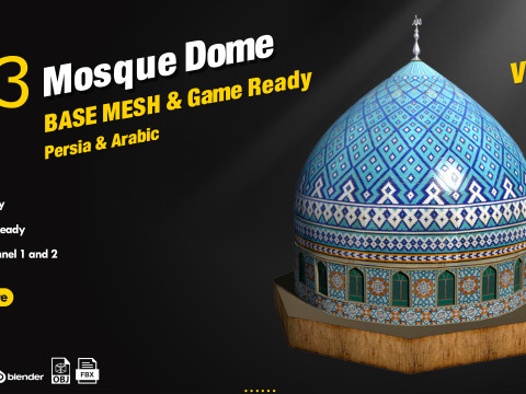 Mosque Dome Base Mesh 3D Model