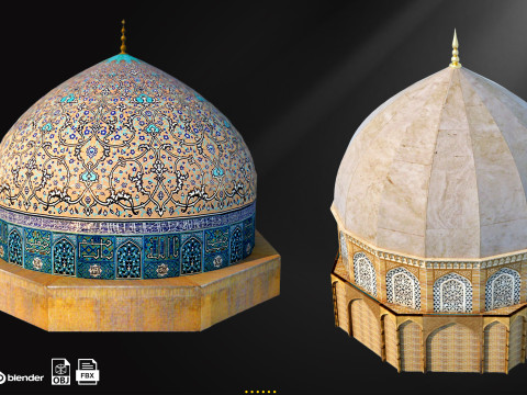 Mosque Dome Base Mesh 3D मॉडल