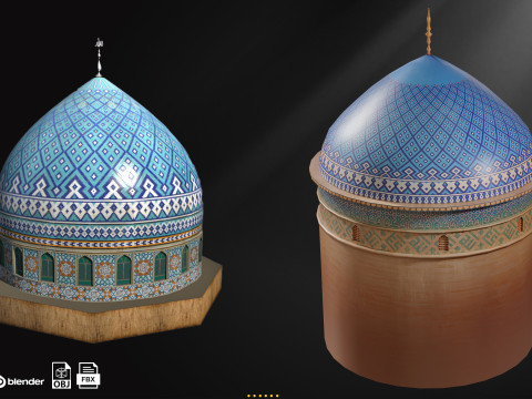 Mosque Dome Base Mesh 3D मॉडल