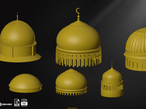 Mosque Dome Base Mesh 3D मॉडल