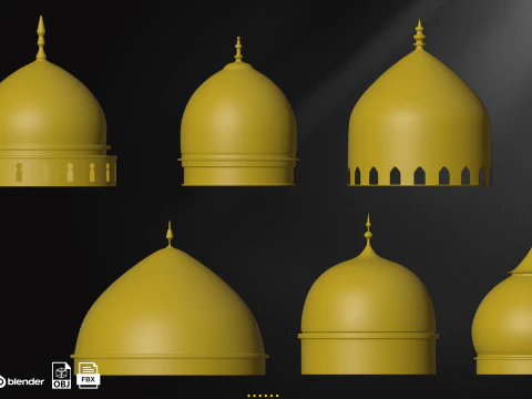 Mosque Dome Base Mesh 3D Model