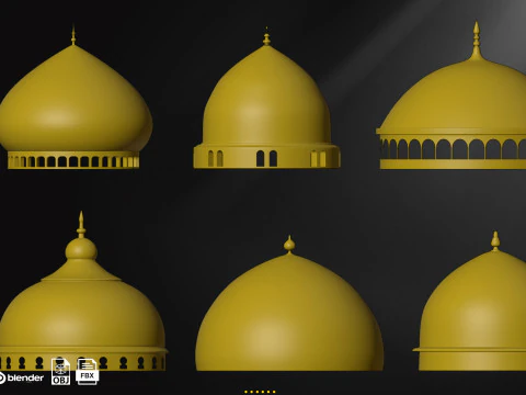 Mosque Dome Base Mesh 3D Model
