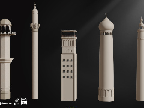 Minaret Base Mash Modello 3D