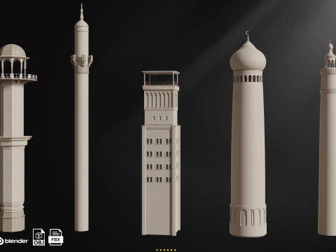 Minaret Base Mash 3D Model