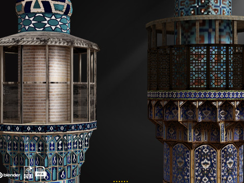 Minaret Base Mash Modello 3D