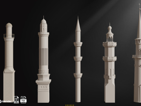 Minaret Base Mash Modello 3D