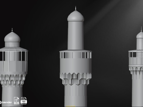 Minaret Base Mash Modello 3D