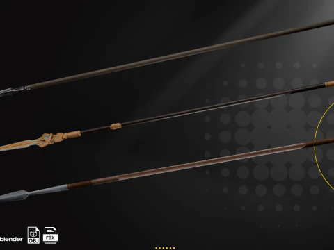 Shield and Spear Pack 3D Model