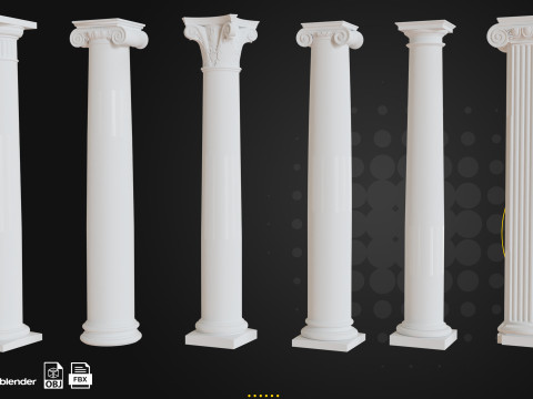 66 Columns Rome Greece and Persia 3D Модель