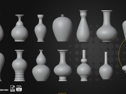 56 Ancient Greek Vases Pets 3D Model