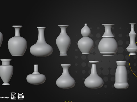 56 Ancient Greek Vases Pets 3D Model