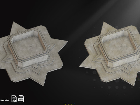 Concrete Fountains Game Ready Pack 3D Модель