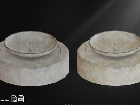 Concrete Fountains Game Ready Pack 3D Модель