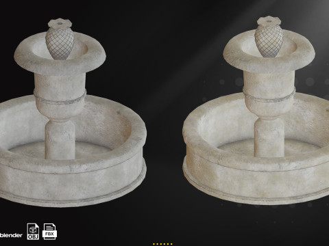 Concrete Fountains Game Ready Pack 3D Модель