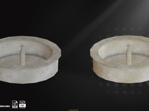 Concrete Fountains Game Ready Pack 3D Модель