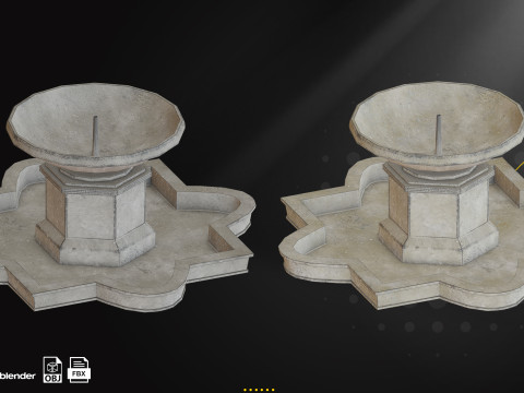 Concrete Fountains Game Ready Pack 3D Модель