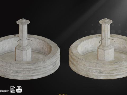Concrete Fountains Game Ready Pack 3D Модель