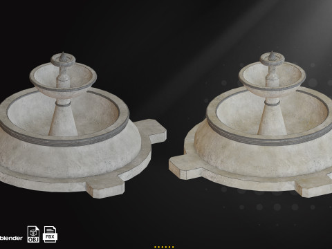 Concrete Fountains Game Ready Pack 3D Модель