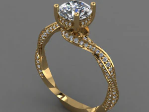 Anel solit&aacute;rio Modelo 3D