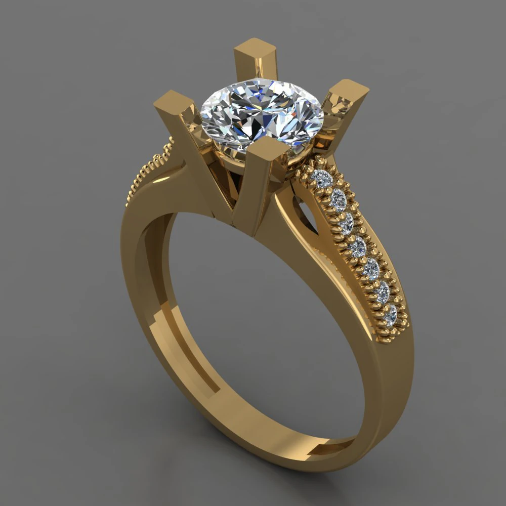 Solitaire Ring 3D Model .c4d .max .obj .3ds .fbx .stl .blend 