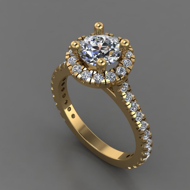 Solitaire Ring 3D Model .c4d .max .obj .3ds .fbx .stl .blend 