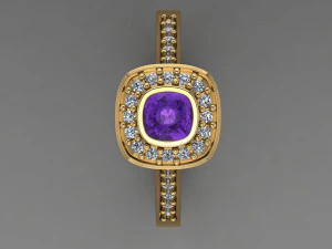 Anel Esmeralda Modelo 3D