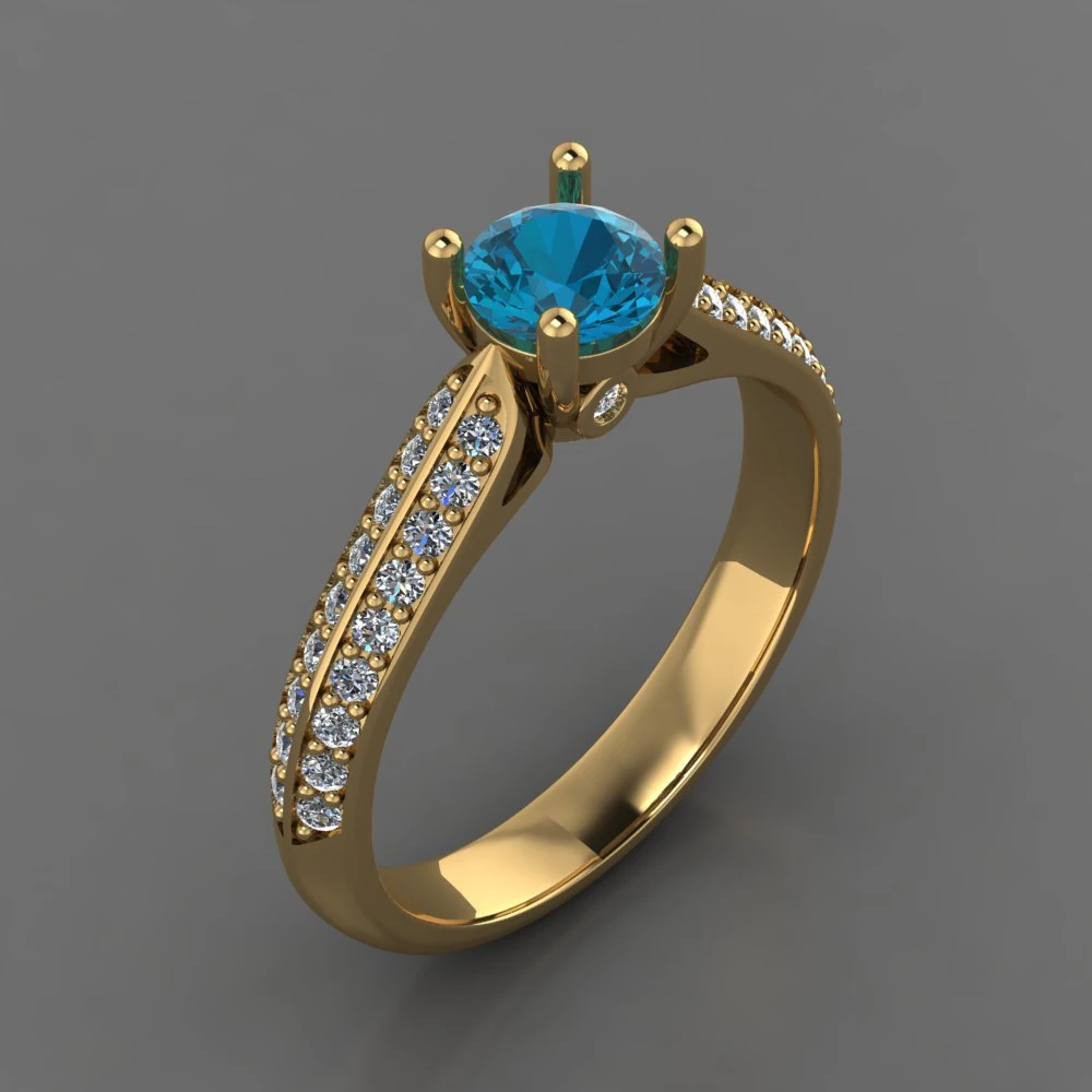 Solitaire Ring 3D Model .c4d .max .obj .3ds .fbx .stl .blend 