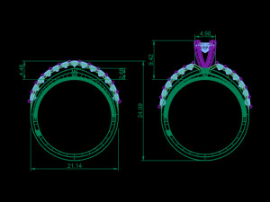 Engagment Ring WEDDING BAND 3D Model