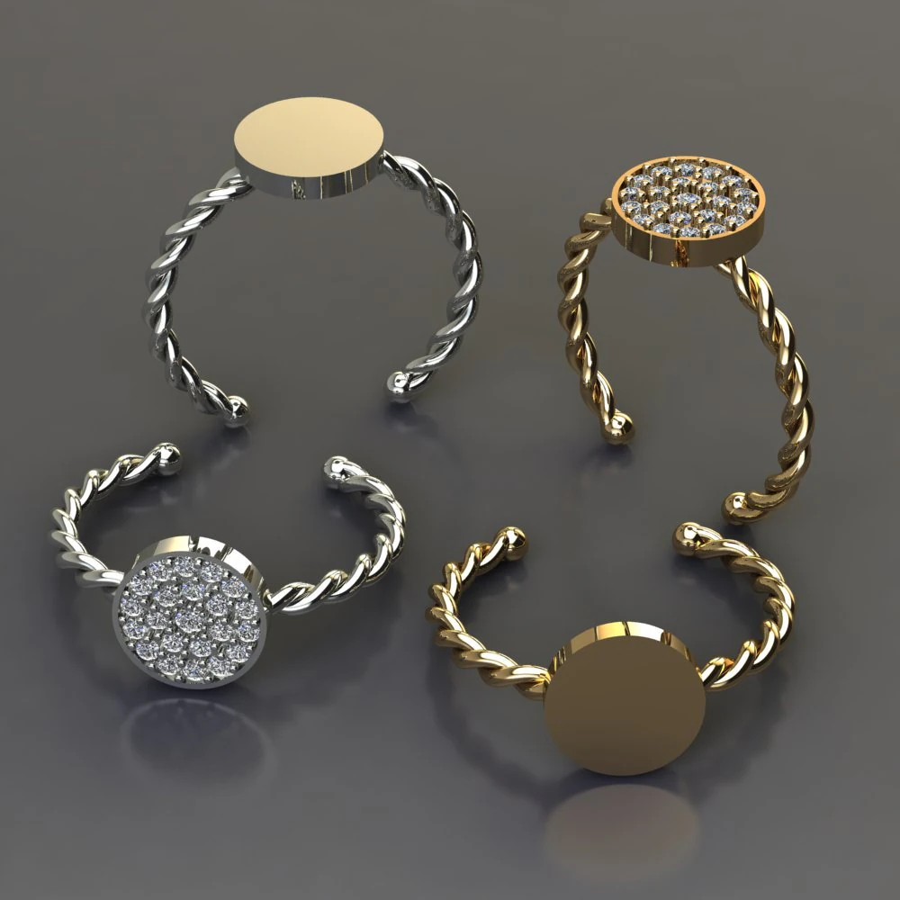 Free Size Ring 3D Model .c4d .max .obj .3ds .fbx .stl .blend 