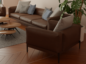 modern sofa set - interior 3d scene Model 3D