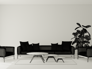 modern sofa set - interior 3d scene Model 3D