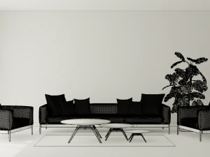 modern sofa set - interior 3d scene 3D Model