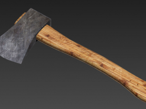 axe hand-held edged low-poly 3D Model