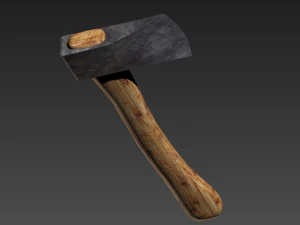 axe hand-held edged low-poly 3D Model