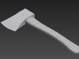 axe hand-held edged low-poly 3D Model