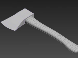 axe hand-held edged low-poly 3D Model