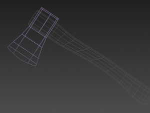 axe hand-held edged low-poly 3D Model