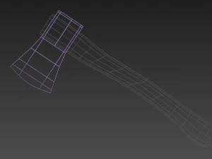 axe hand-held edged low-poly 3D Model