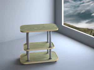 versi&oacute;n compacta del estante y la mesa Modelo 3D