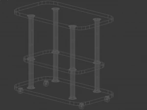 compact version of the shelf and table 3D Model